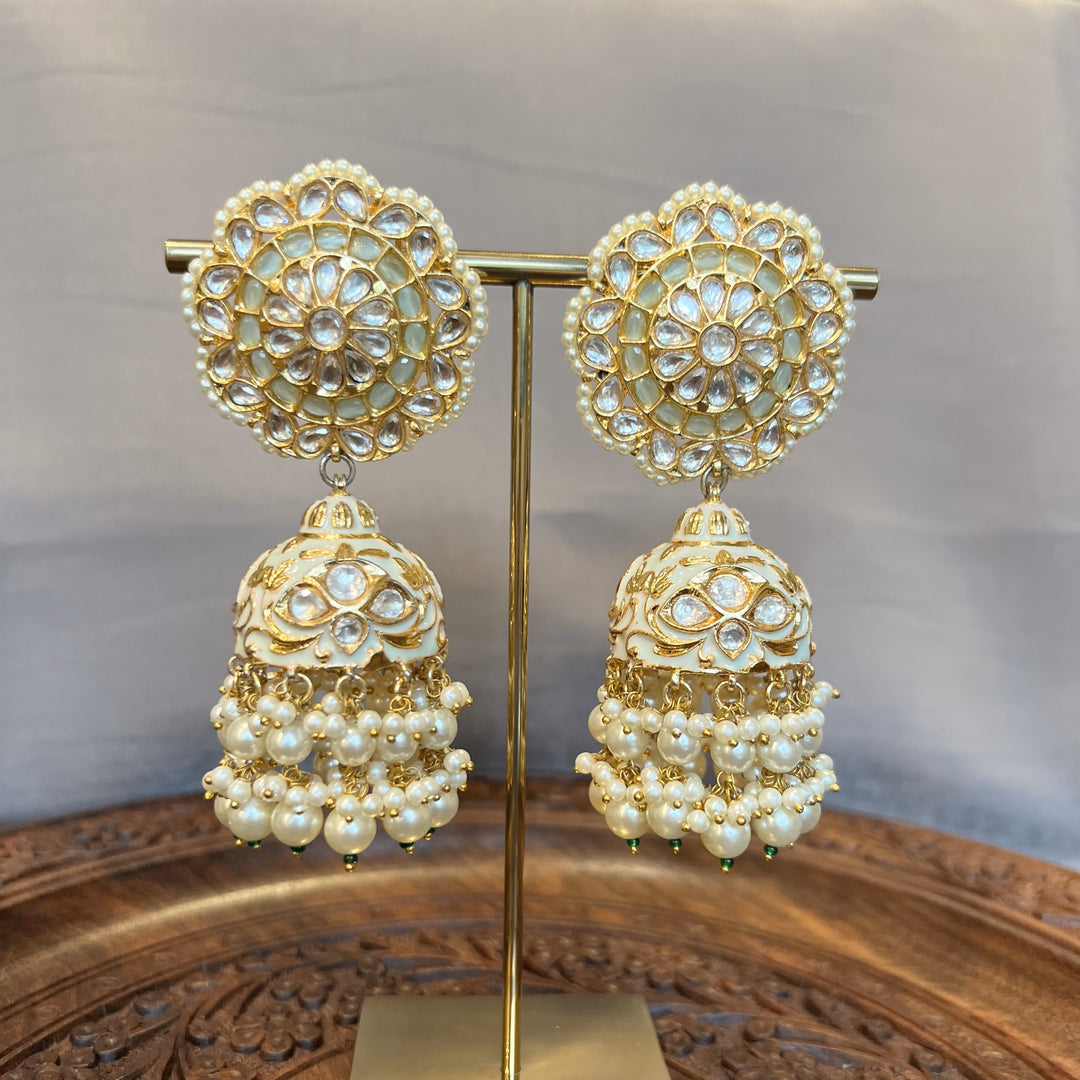 Malvika Meenakari Pearl Jhumka