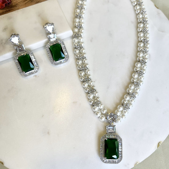 Aurelia Pearl and Diamond Necklace Set