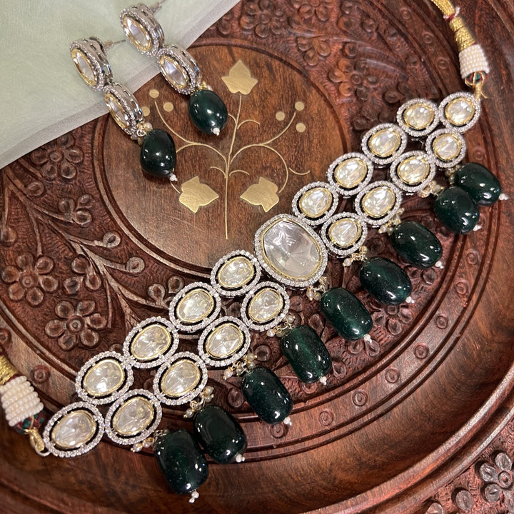 Inaaya Polki and Emerald Choker Set