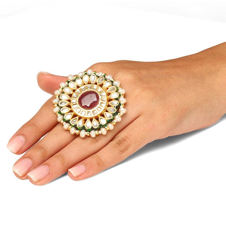 Amoli Polki and Pearl Ring