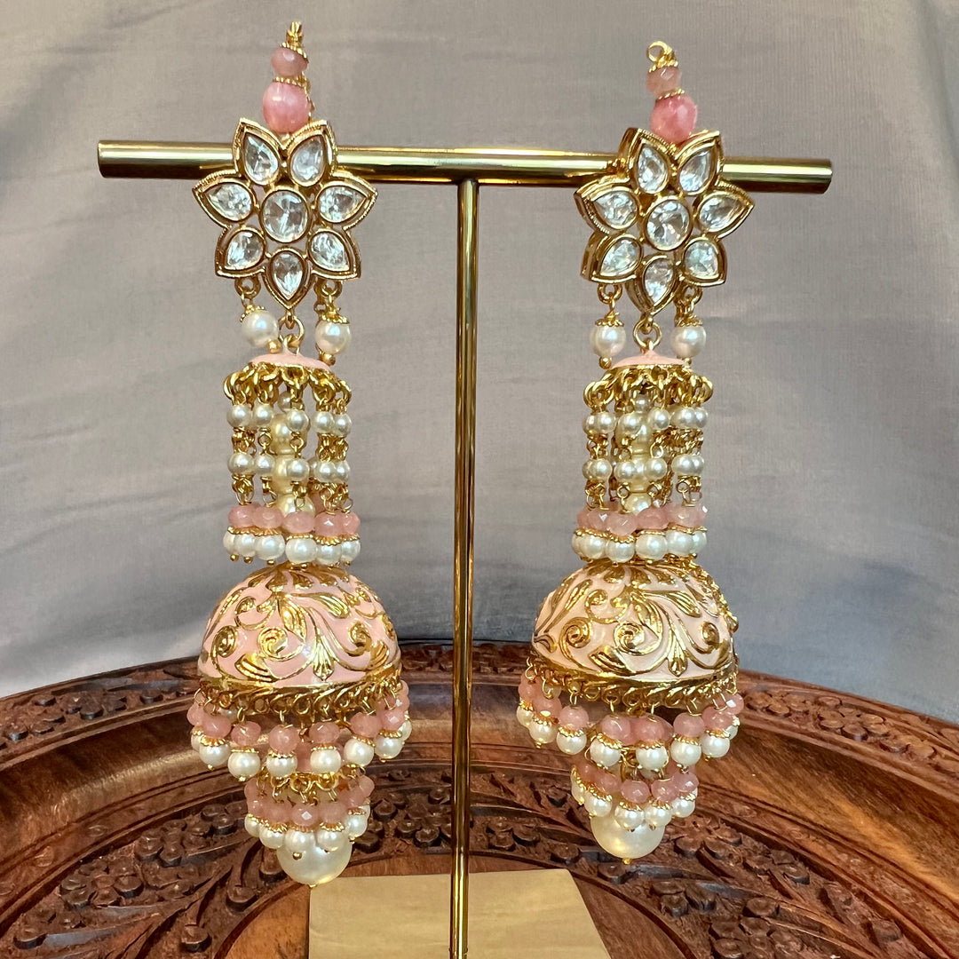 Amisha Meenakari Pearl Jhumka