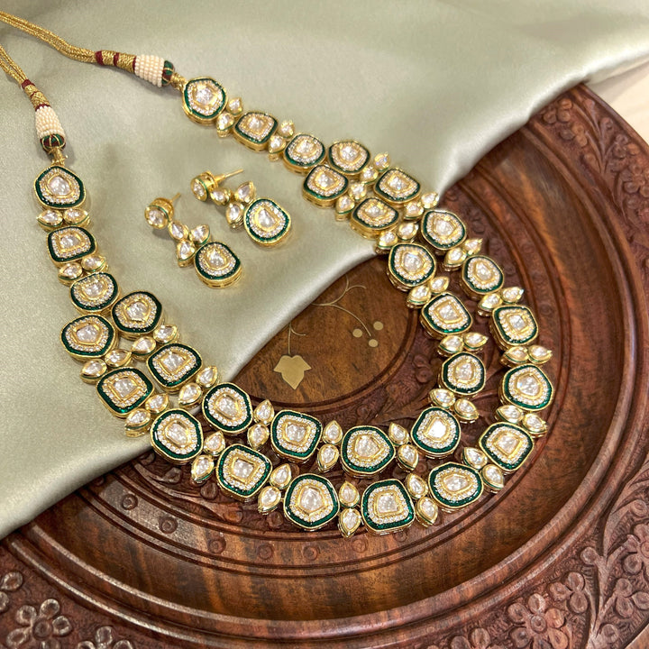 House of MISU in Ameena Polki Necklace Set