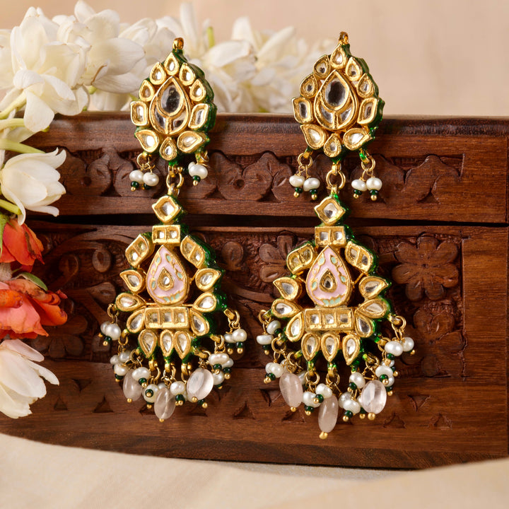 Devanshi Meenakari Pearl And Polki Necklace Set