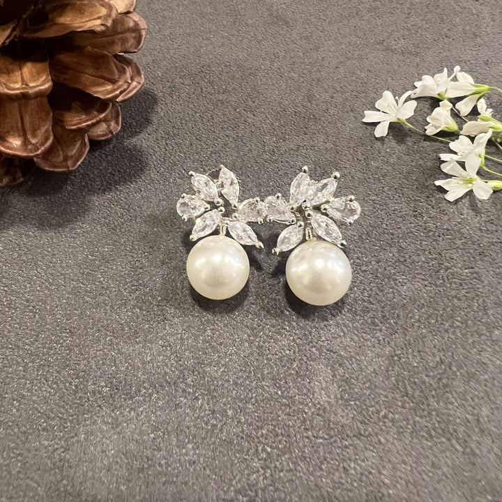 Ivory Diamond and Pearl Studs