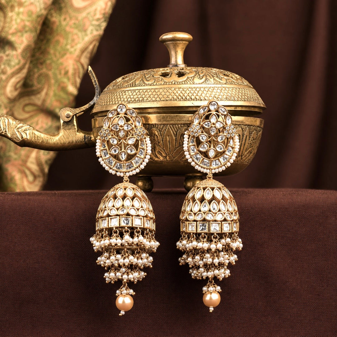 Aaisha Polki and Pearl Jhumkas