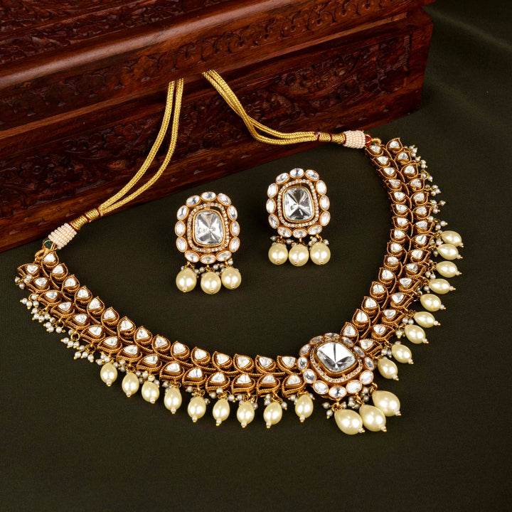 Aamisha Moissanite Polki Necklace Set