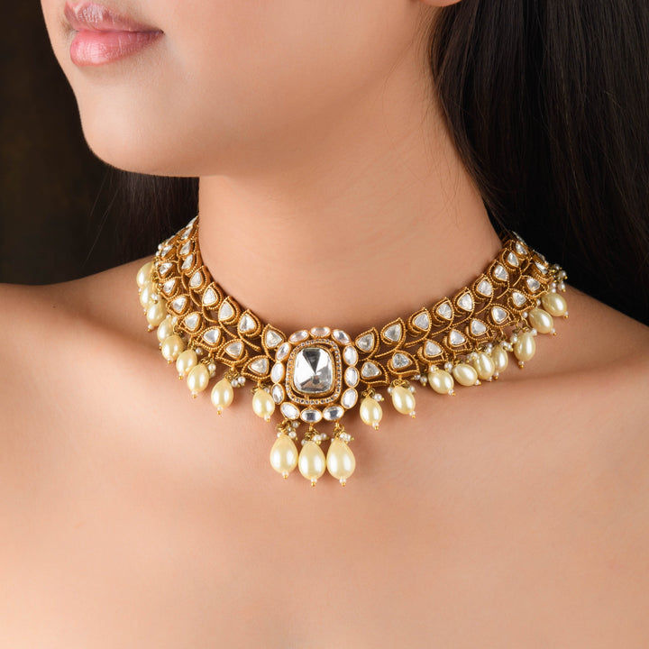 Aamisha Moissanite Polki Necklace Set