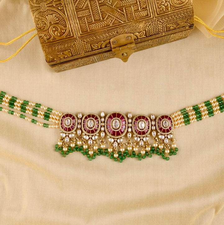 Aaliya Polki and Pearl Choker Set