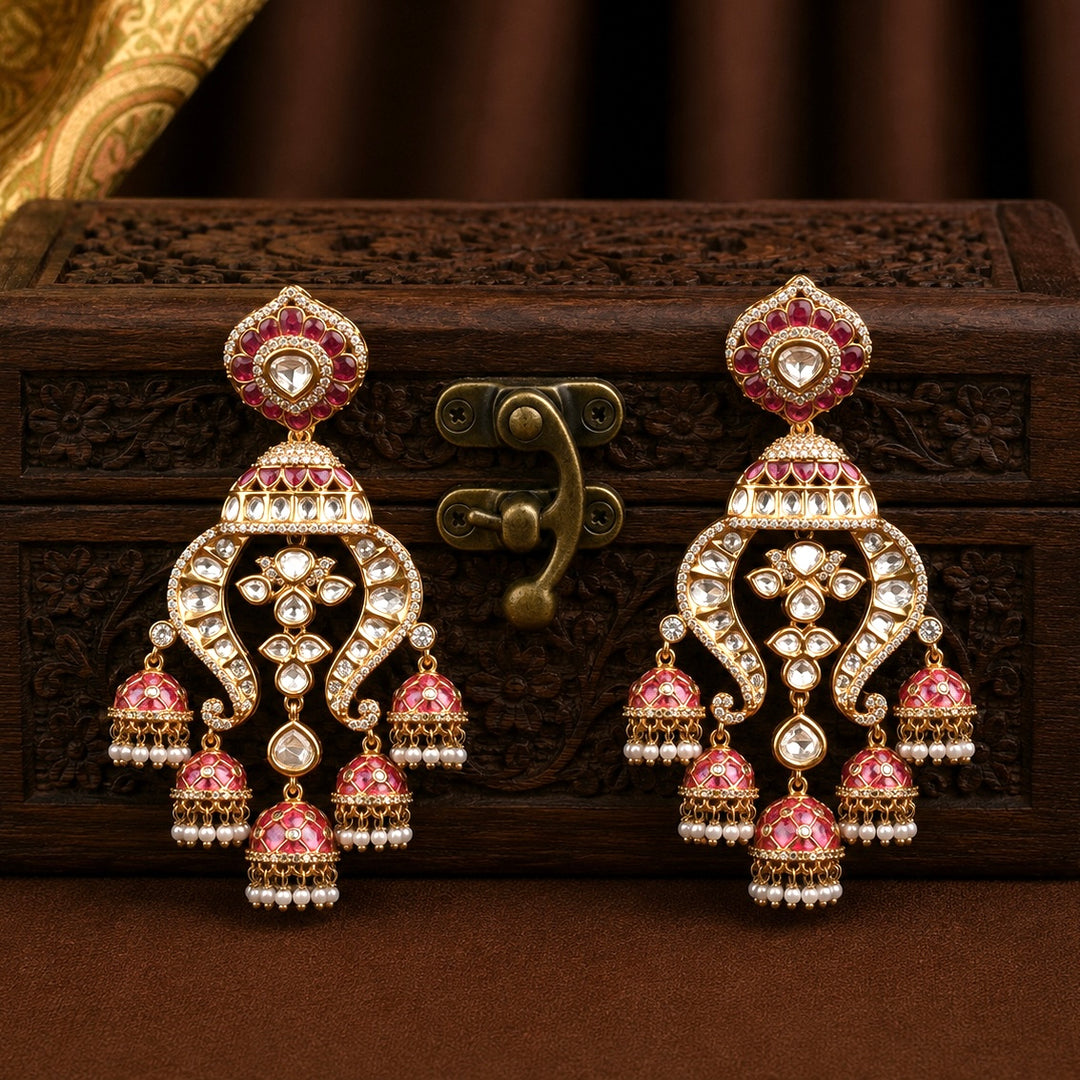 Yuvika Polki and Pearl Earrings