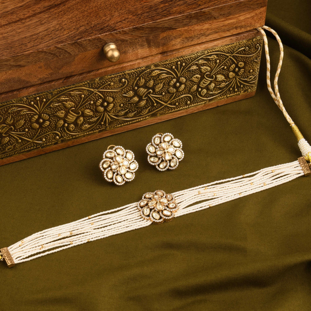 Kirti Polki and Pearl Choker Set