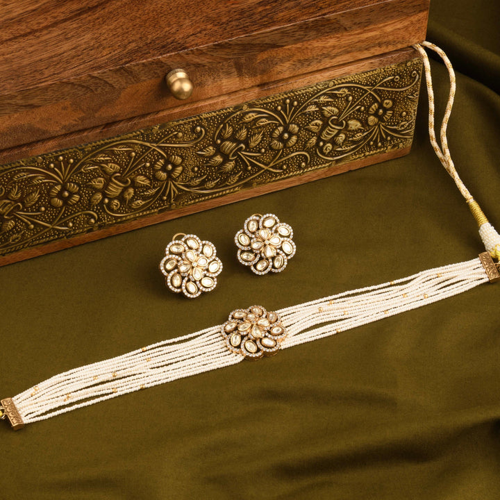 Kirti Polki and Pearl Choker Set