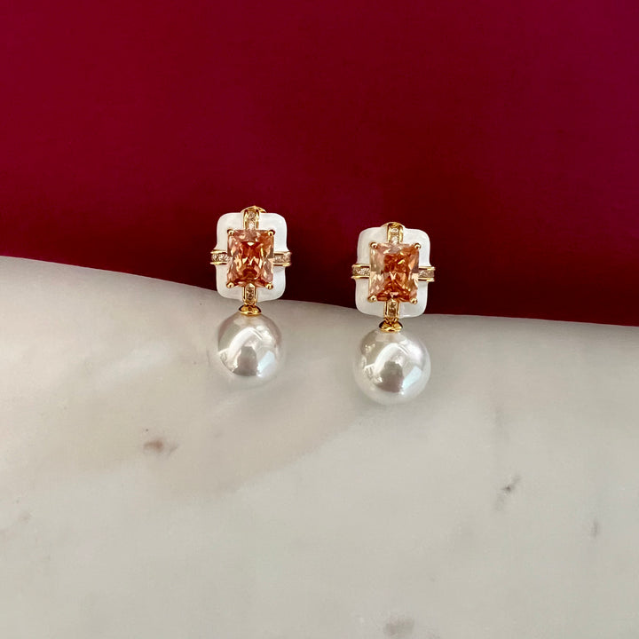 Dylan Enamel Pearl Studs