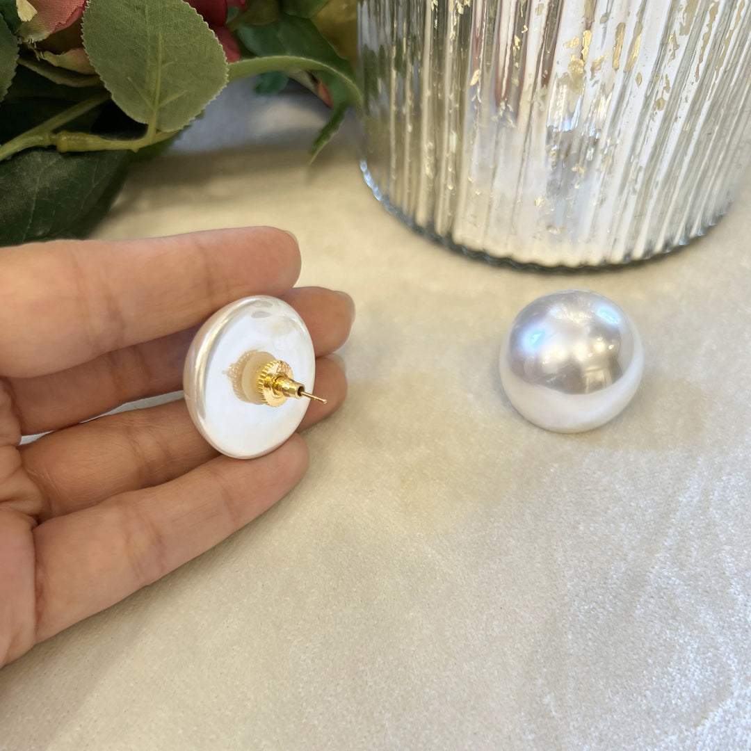 Half Moon 30 Mm Pearl Studs