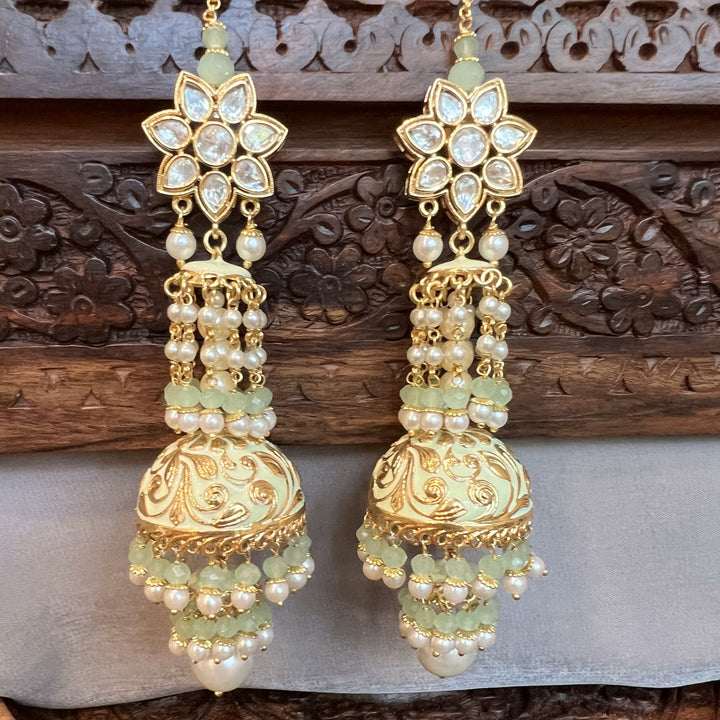 Amisha Meenakari Pearl Jhumka