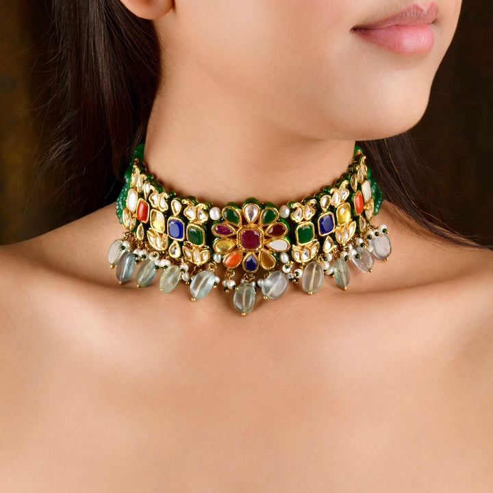 Ratmika Navratan Choker Set