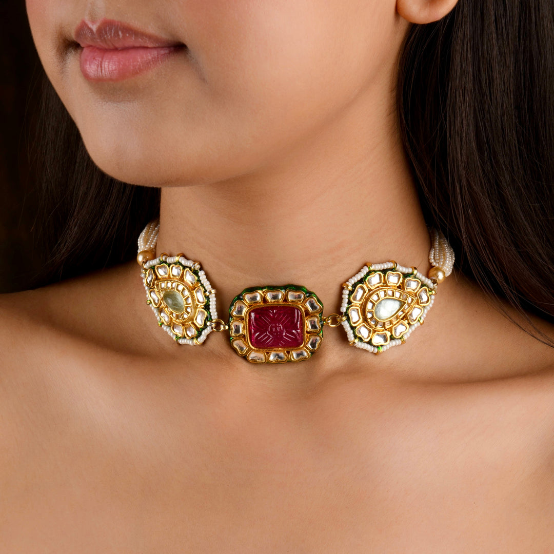 Anahita Ruby Choker Set