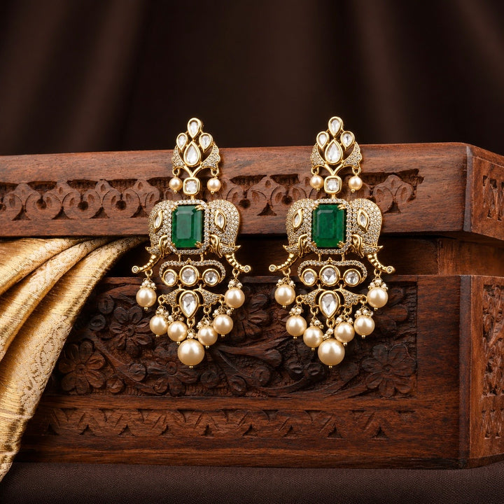 Veena Polki and Pearl Earrings