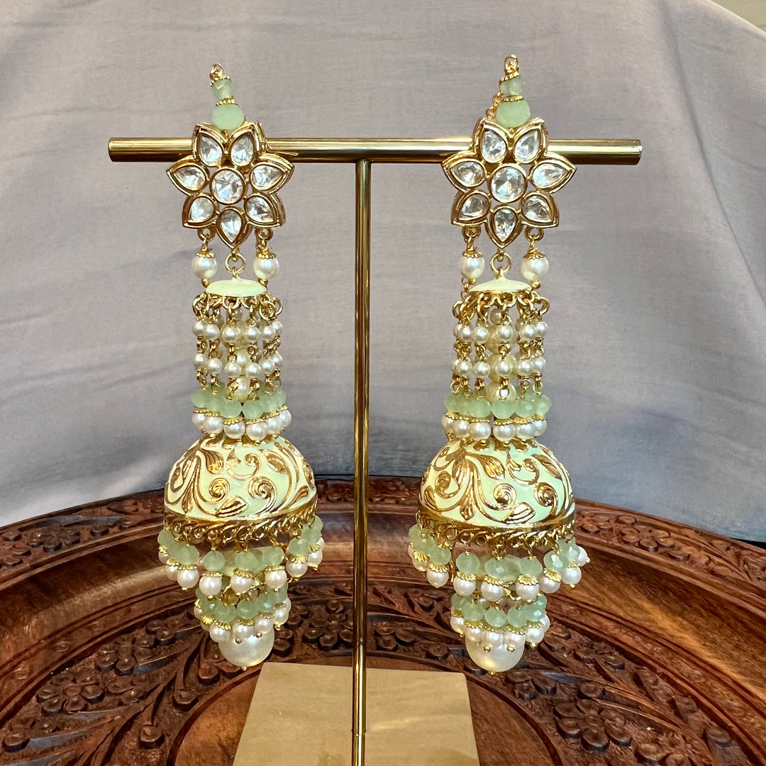 Amisha Meenakari Pearl Jhumka