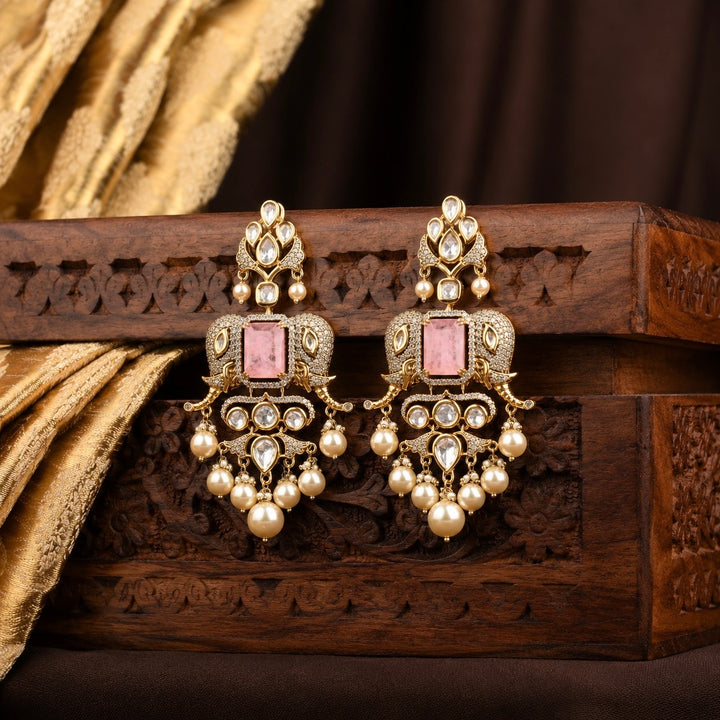 Veena Polki and Pearl Earrings