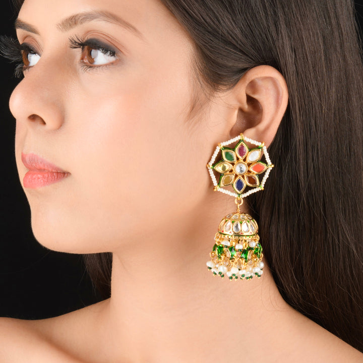 Mugdha Navratan Jhumkas