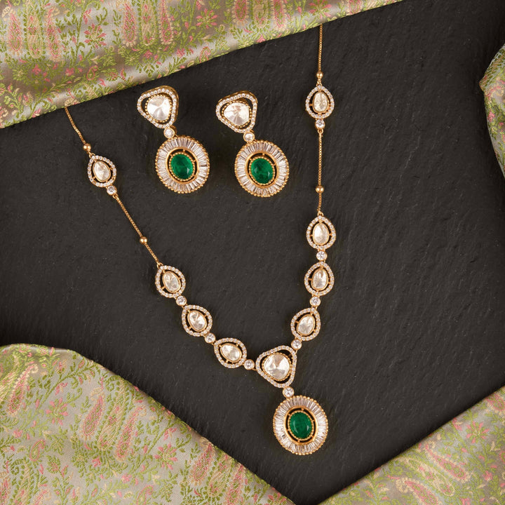 Yuvika Moissanite Polki Necklace Set