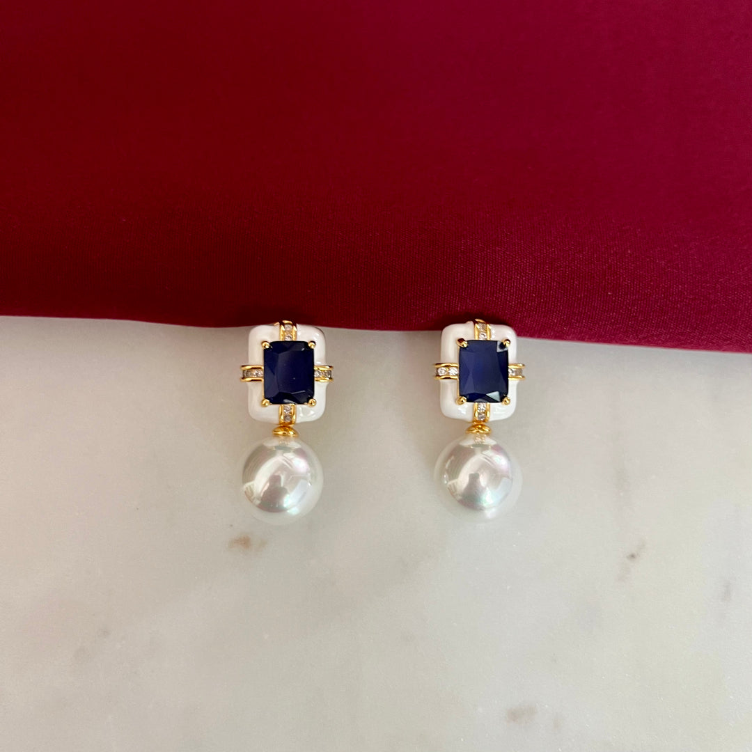 Dylan Enamel Pearl Studs