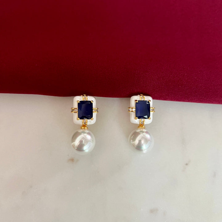 Dylan Enamel Pearl Studs