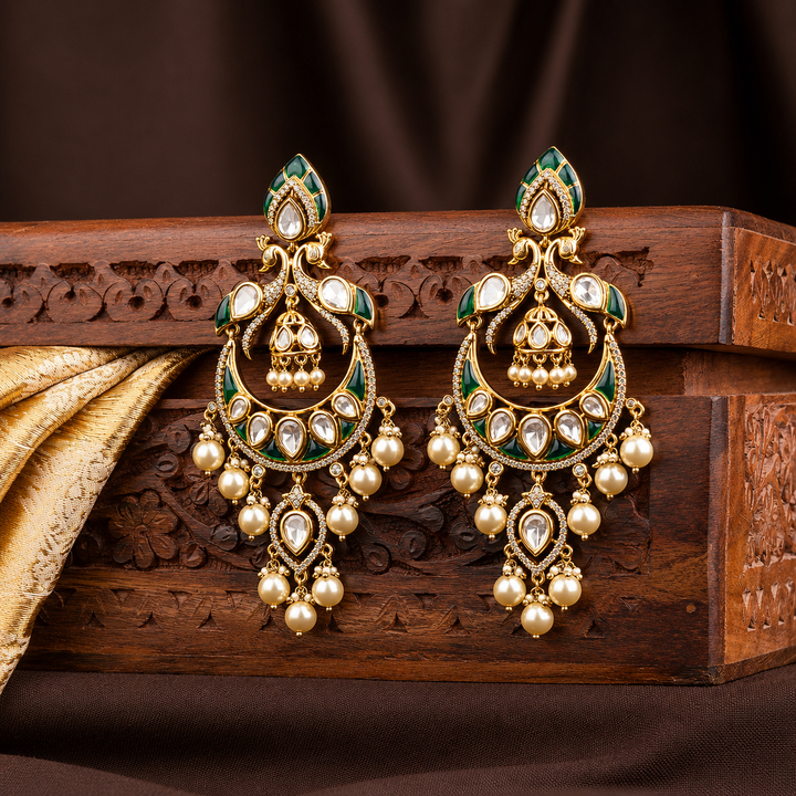 Mayurika Polki and Pearl Chandbali