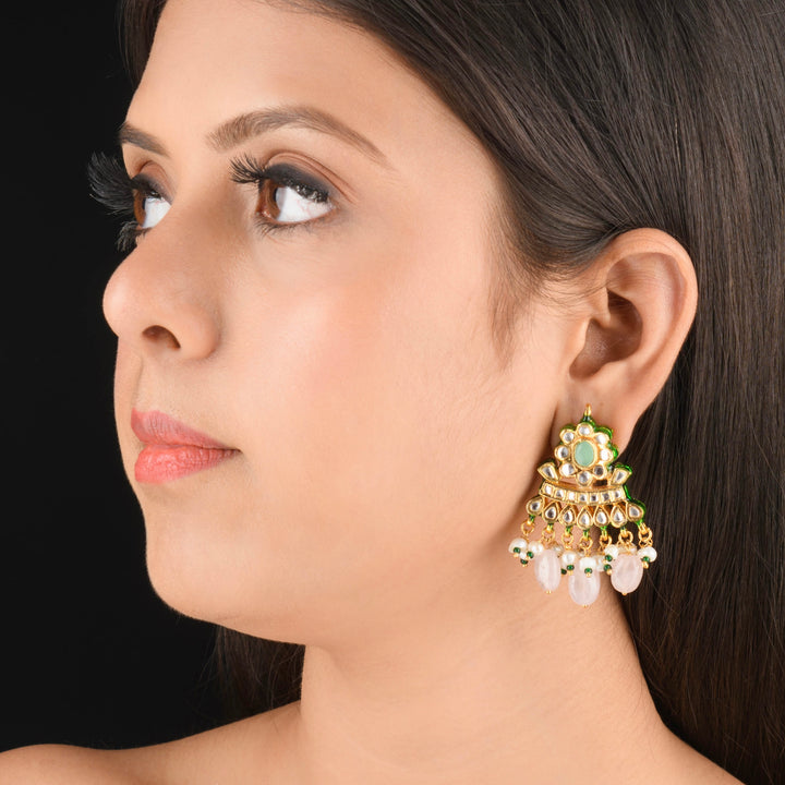 Seher Pearl and Polki Earrings