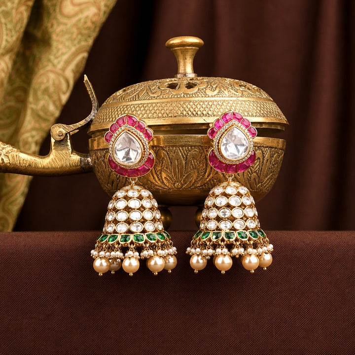 Mrissa Ruby and Emerald Jhumkas