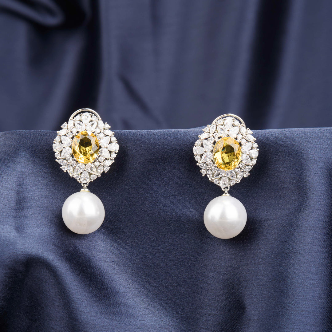 Eileen Diamond Pearl Earrings