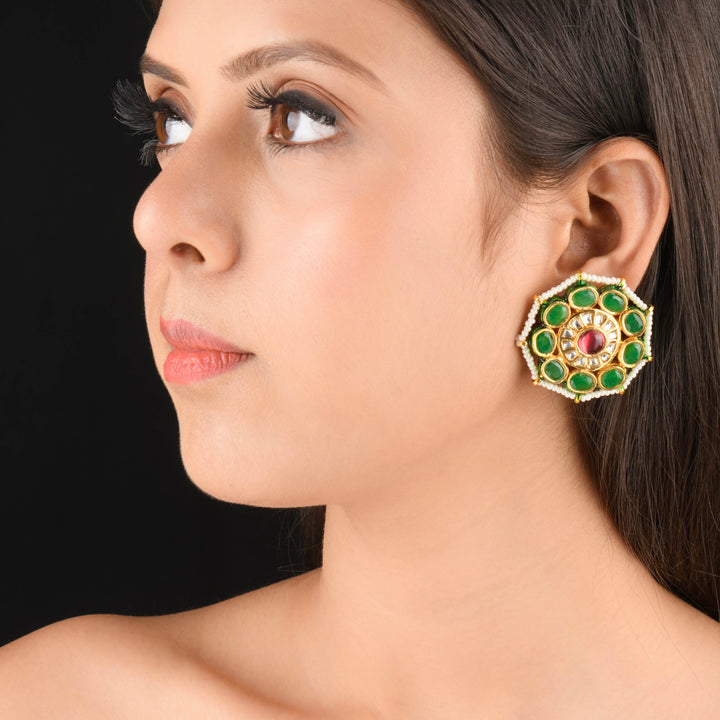 Keerat Emerald and Ruby Earrings