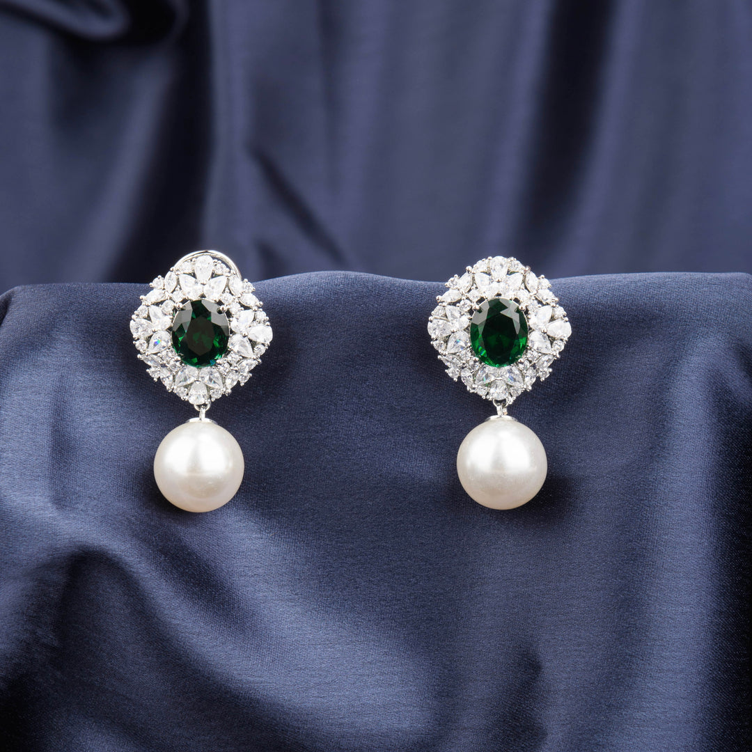 Eileen Diamond Pearl Earrings