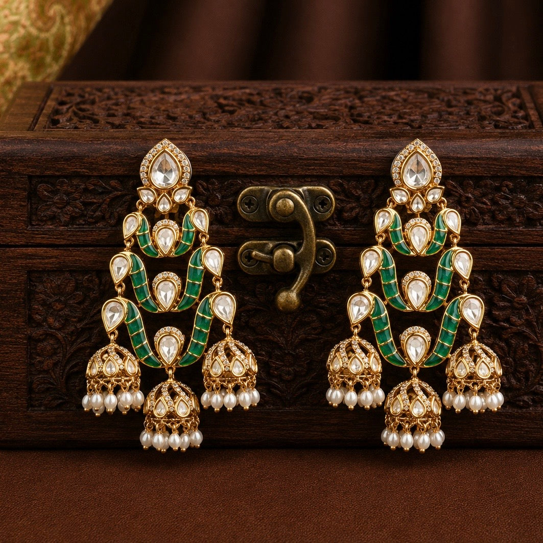 Shravya Polki and Pearl Earrings