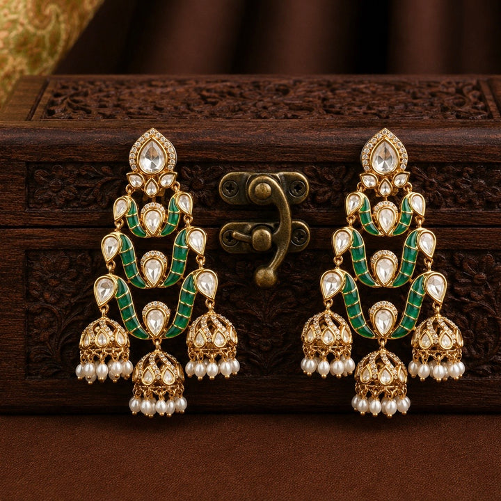 Shravya Polki and Pearl Earrings