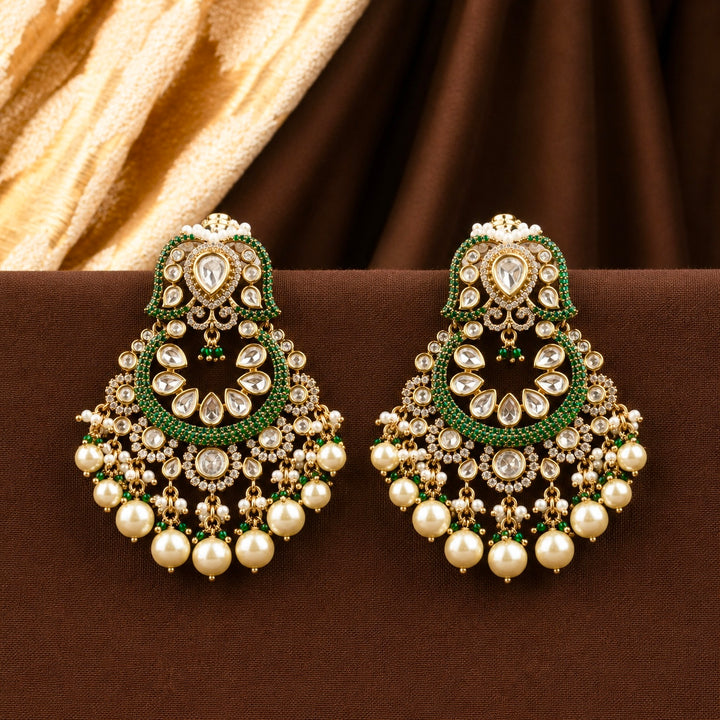 Aabroo Polki and Pearl Earrings