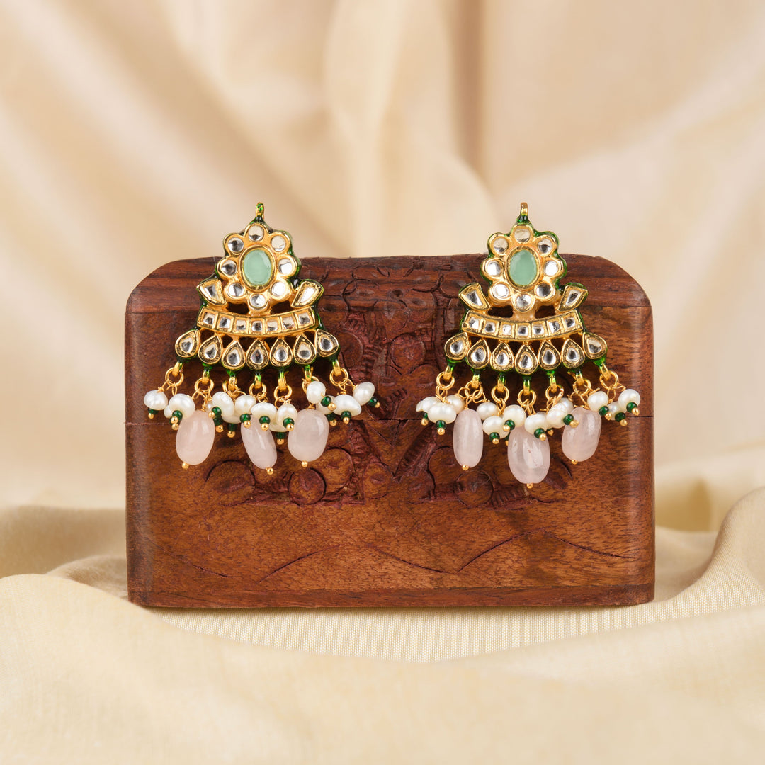 Seher Pearl and Polki Earrings