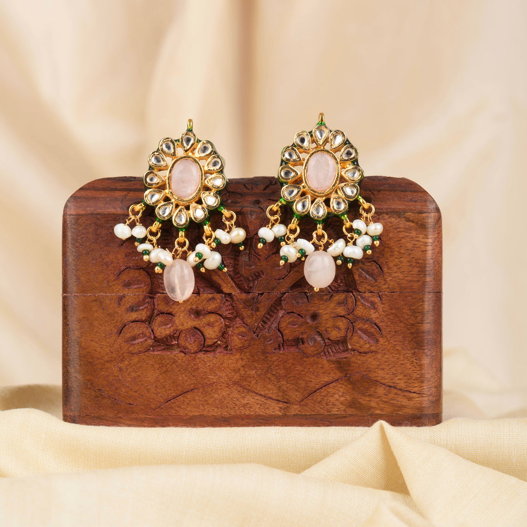 Diya Pearl and Polki Earrings