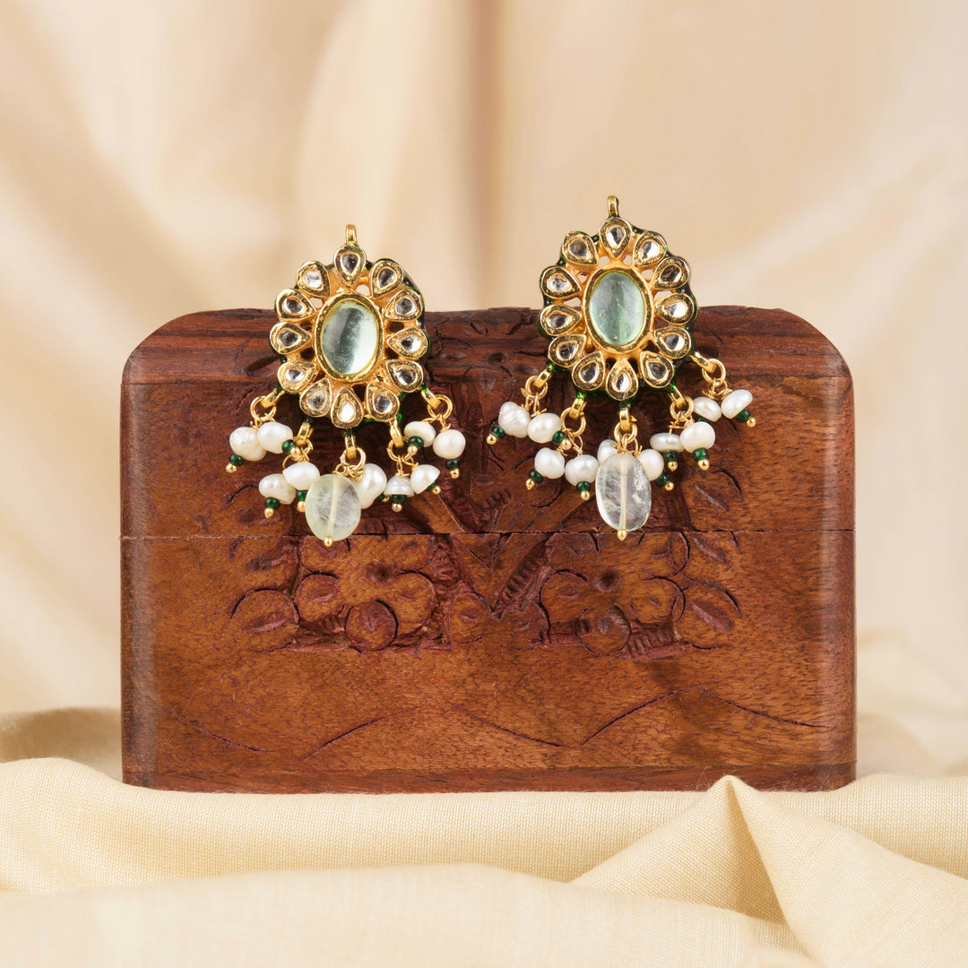 Diya Pearl and Polki Earrings