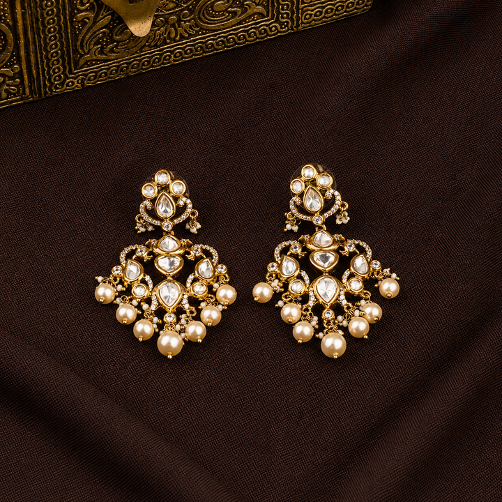 Milani Polki and Pearl Earrings
