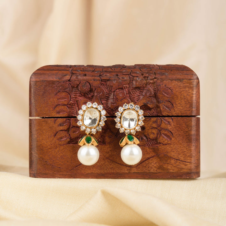 Roohi Pearl and Polki Earrings