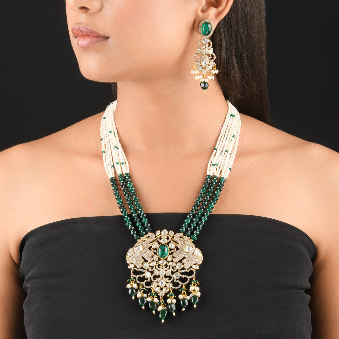 Tripti Pearl and Polki Necklace Set