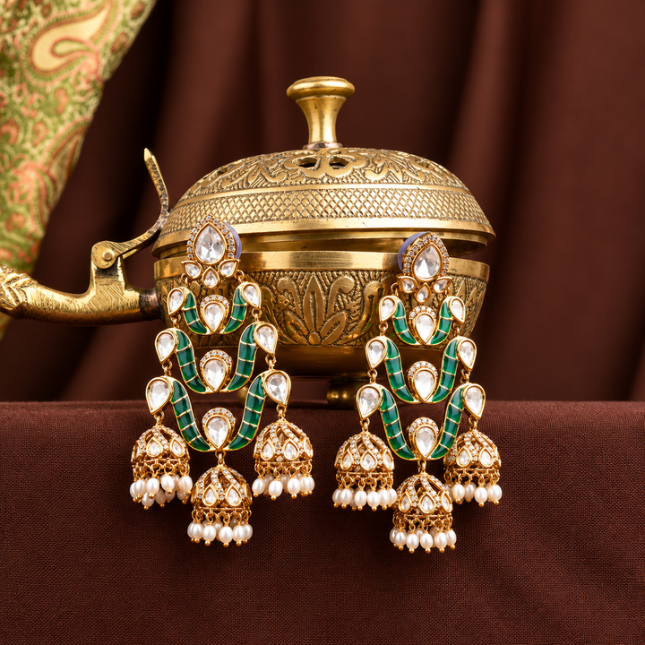 Shravya Polki and Pearl Earrings