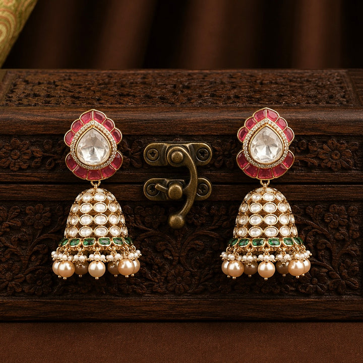 Mrissa Ruby and Emerald Jhumkas
