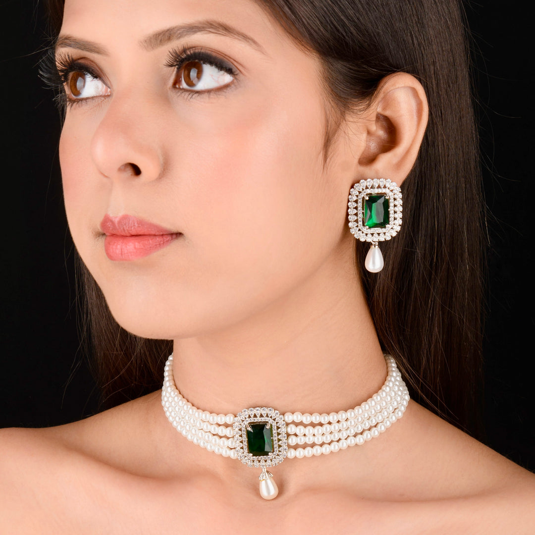 Kaisley Diamond and Pearl Choker Set