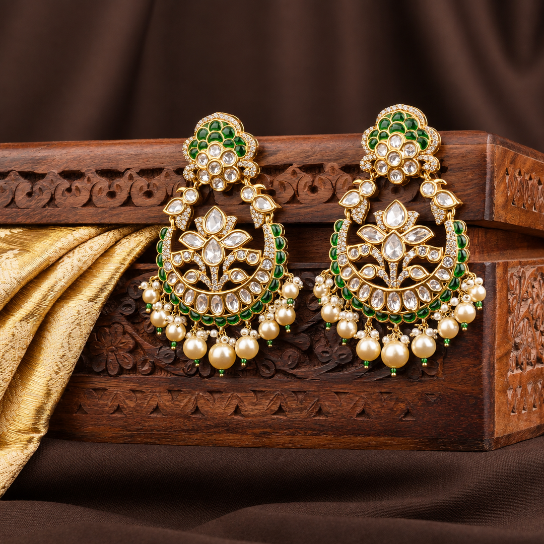 Garima Polki and Pearl Earrings