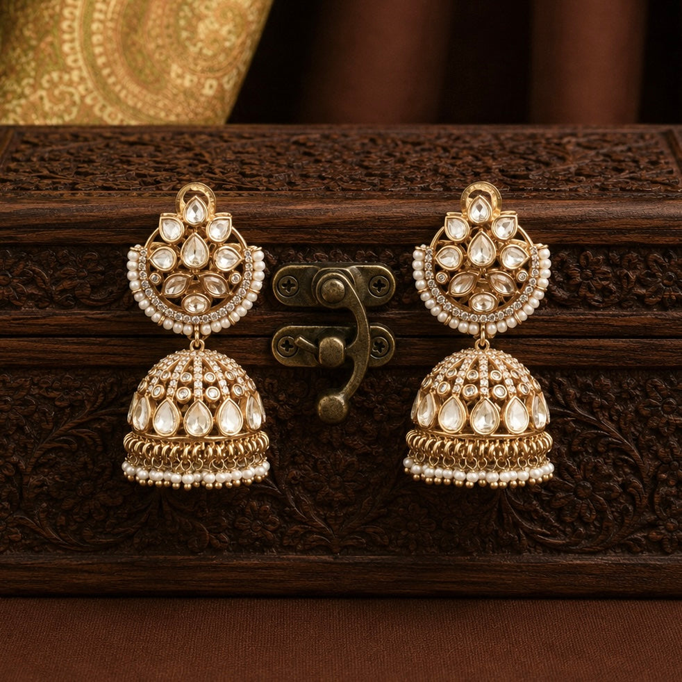 Yashi Polki Jhumkas
