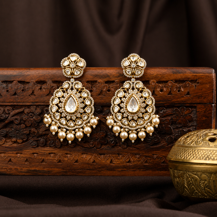 Vinita Polki and Pearl Earrings