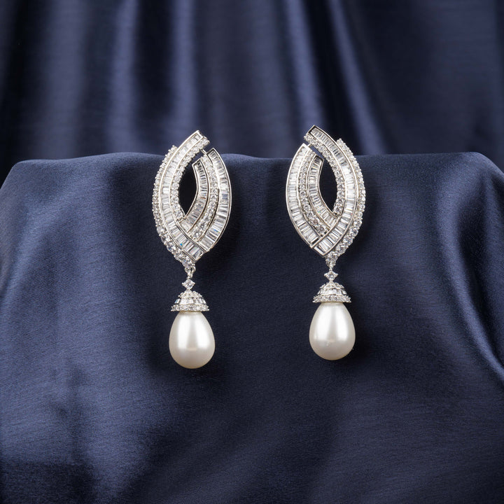 Teresa Diamond and Pearl Earrings