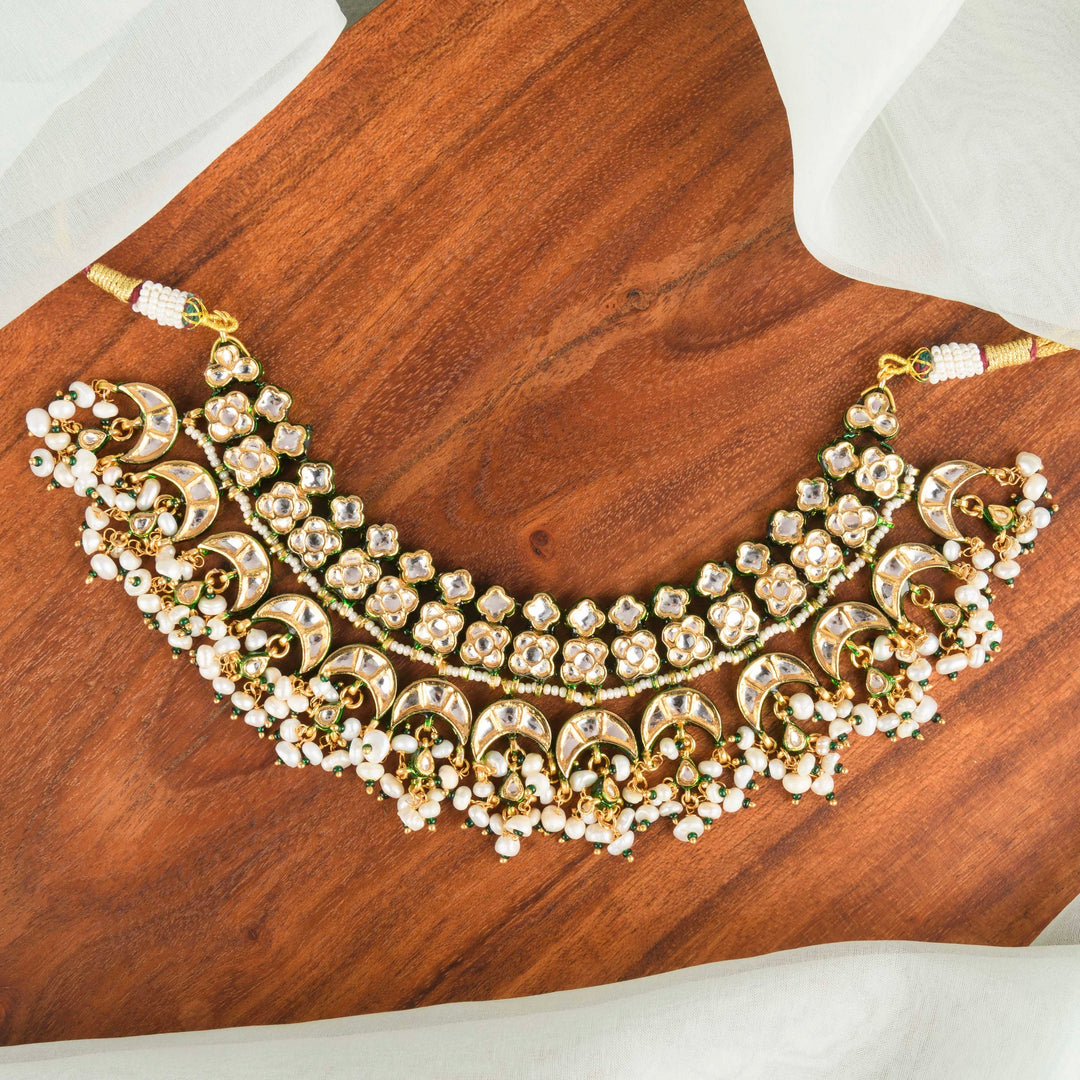 Ishya Pearl and Polki Necklace Set